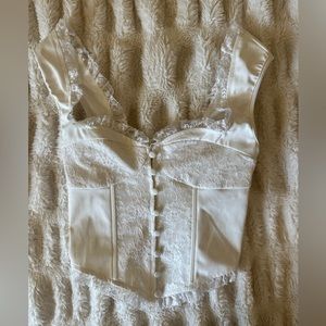 Edikted button front lacey corset